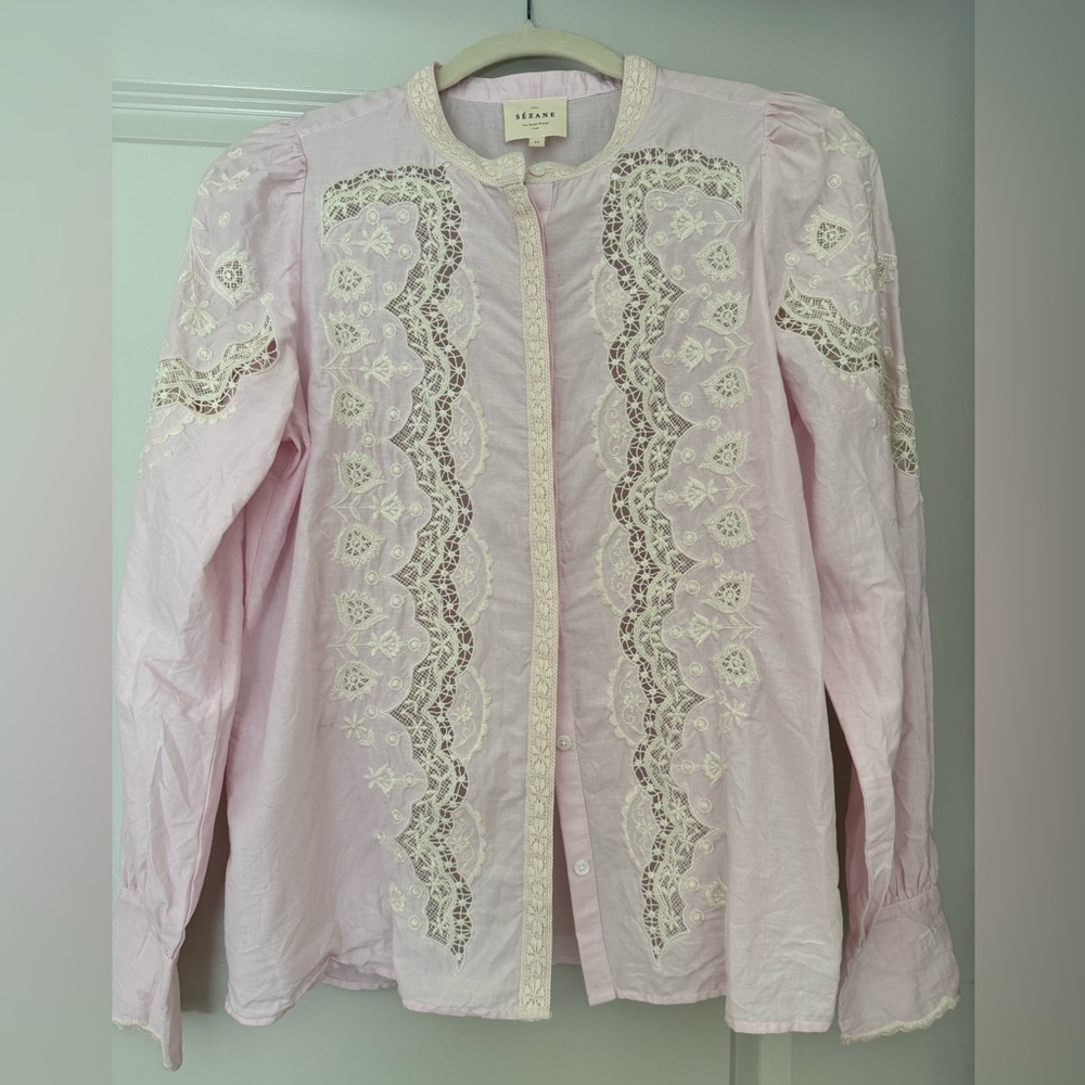 Sezane Pink Top-Size 36 in European sizing (most similar to Size 4)